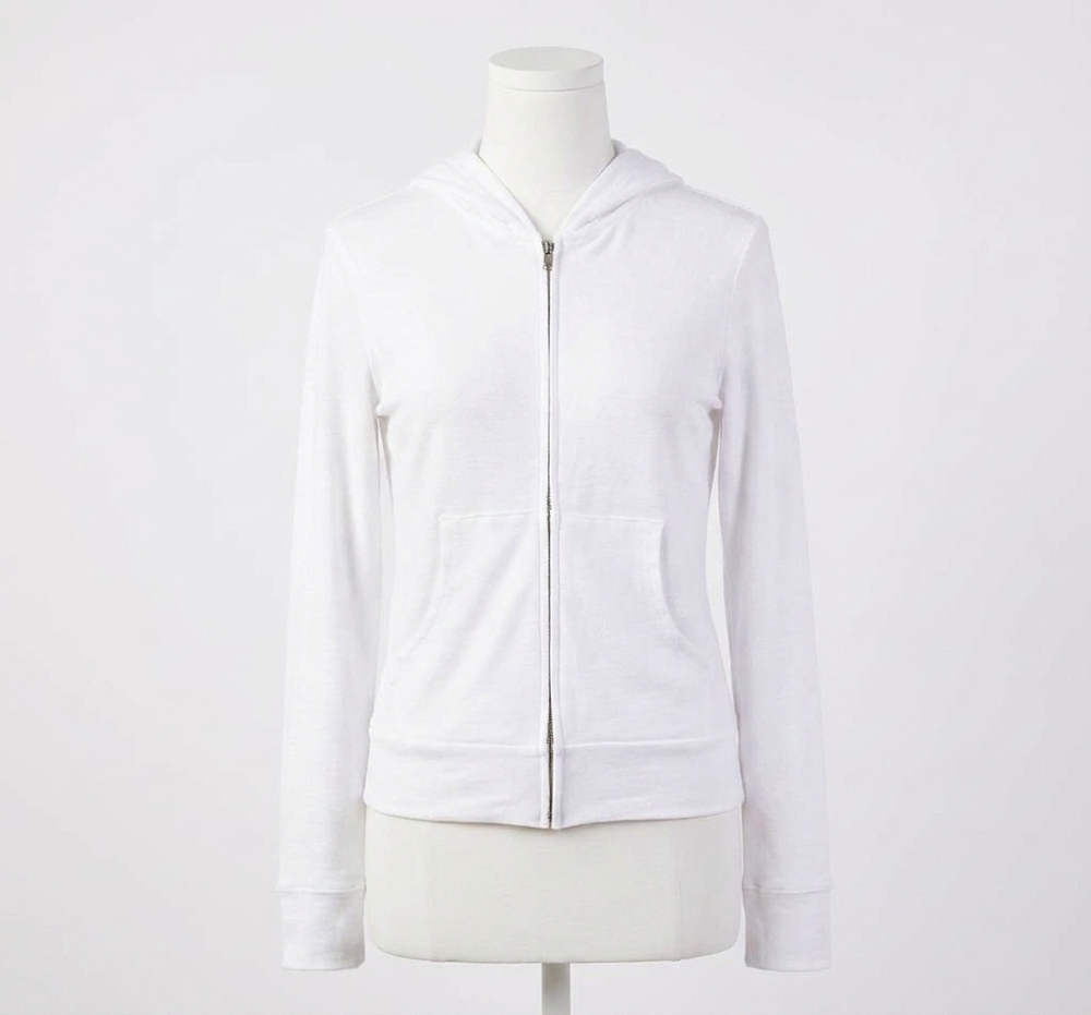 NEW MONROW supersoft zip up hoody in white